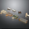 Diverse Modern Furniture Collection With Sofas Tables Chairs Coffee Tables And Cabinets Displayed