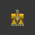 Mechanical Block Structured Game Movie Character With Yellow Red Parts And Dinosaur Form