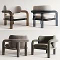 Modern Single Seater Sofa Collection in Black Beige Gray Velvet with Acrylic and Wooden Legs