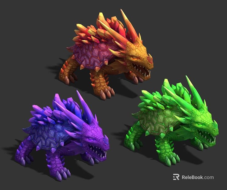 Three Shading Two Dragon Turtle Earth Dragon Mount God Beast Warcraft Myth Wind Miracle Wind Legendary Wind Hand-painted Monster texture