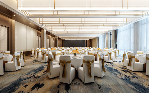 Light Luxury Ballroom 3d model