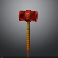 Red Hammer with 8LB Label On Red Head And Yellow Red Striped Handle
