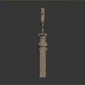 Ornate Metal Key With Intricate Carvings Decorative Top And Detailed Handle