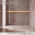 Modern Marble Wall Component Design With Embedded LED Strip And Natural Texture 3d model