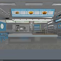 Bright Modern Dessert Shop Interior With Display Counter Menu Board And Cozy Seating