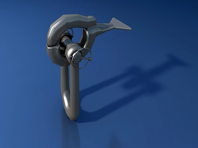 Modern Abstract Metal Sculpture Carving With Curved Geometric Structure And Artistic Design 3d model