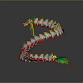 Colorful Decorative Dragon Art Piece With Feathered Head Tassel And Vibrant Scales