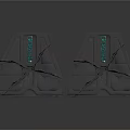 Two Black Cracked Energy Panels Featuring Green Text And Detailed Design