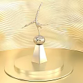 Silver Gymnast Trophy With Sphere Top And Triangular Base On Golden Platform