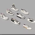 Casual Footwear Various Styles High Top And Low Top White Shoes With Black Pink Details