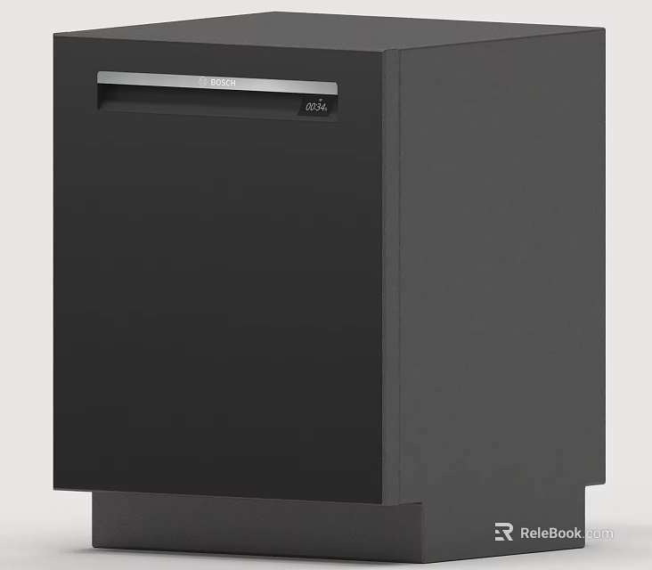 Black Built In Dishwasher Modern Kitchen Appliance With Sleek Design 3d model 