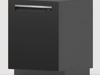Black Built In Dishwasher Modern Kitchen Appliance With Sleek Design 3d model