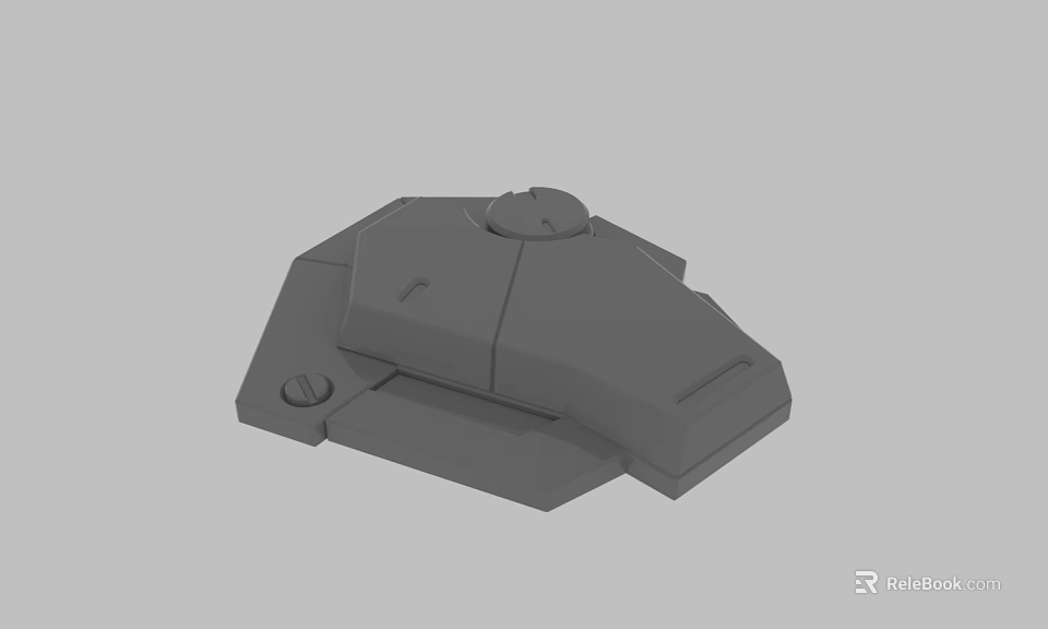 Gray 3D Model of Mechanical Component With Geometric Structure and Circular Protrusion 3d model 