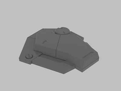Gray 3D Model of Mechanical Component With Geometric Structure and Circular Protrusion 3d model