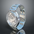 Luxury Silver Metallic Wristwatch With Diamond Accents And Sleek Stainless Steel Band