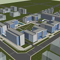 Modern Industrial Factory Complex Design With Multiple Buildings And Green Spaces 3d model