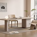Home Desk and Chair Desk Bookcase Ornaments Vase Book Single Chair Stool Decorative Cabinet Computer Wardrobe 3d model