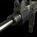 Black Tactical Submachine Gun With Metal Body Ergonomic Grip And Modern Design Features