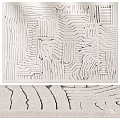 Modern Square Rug With Black And White Geometric Texture Design For Home Decor