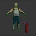 Armored Figure in Silver Helmet Armor With Shoulder Guards Blue Pants and Red Fire Hydrant