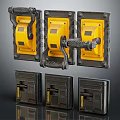 Sleek Modern Switch Panel In Yellow And Black With Wall Mounted Industrial Design