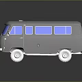 minibus minivan driverless bus school bus van box car 3d model