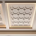Decorative Ceiling Design with Two Different Geometric Patterns and Embossed Border Details 3d model