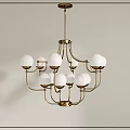 Middle French chandelier 3d model
