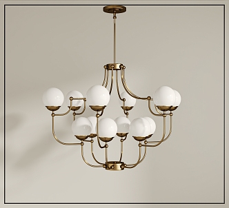 Middle French chandelier 3d model