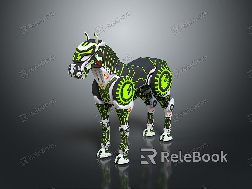 Steampunk Horse Science Fiction Horse Future Horse Concept Horse Machine Horse Machine Horse Life Supplies model