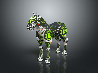 Steampunk Horse Science Fiction Horse Future Horse Concept Horse Machine Horse Machine Horse Life Supplies model