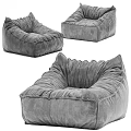 Plush Gray Velvet Single Sofa Soft Comfortable Design With Multiple Angles