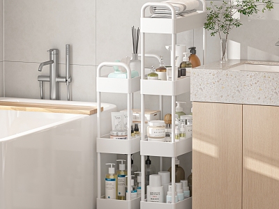 Bathroom storage rack cart bathroom supplies model