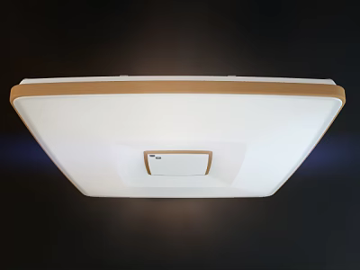 Modern White Ceiling Light With Brown Border And Square Control Panel 3d model