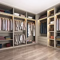 Modern Walk in Wardrobe Design With Built in Lighting Hanging Sections And Folded Storage