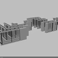window frame casement window sliding window floor-to-ceiling window 3d model