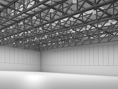Industrial Style Ceiling With Metal Frames And Lights 3d model Industrial Style Ceiling With Metal Frames And Lights 3d model