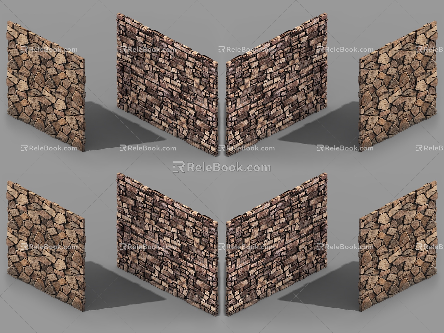 stone wall 3d model