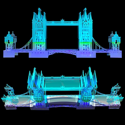 Ice Sculptures of London Bridge, England 3d model