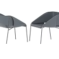 Modern Gray Single Chair With Sleek Silhouette And Metal Legs For Contemporary Spaces