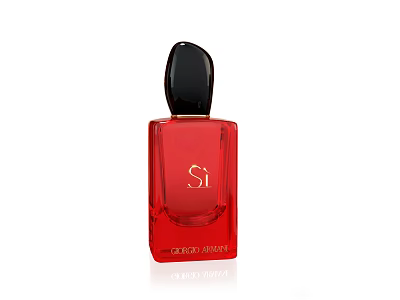 Giorgio Armani SI Red Perfume Bottle With Black Cap Elegant Design 3d model