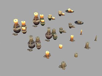 Modern candles 3d model