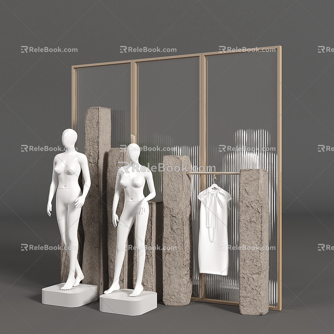 Modern Exhibition Exhibition Hall Museum Industrial Textile Fabric Exhibition Yarn Yarn Exhibition Window Props Storage Rack Display Shelf 3d model