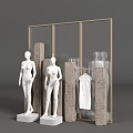 Modern Exhibition Exhibition Hall Museum Industrial Textile Fabric Exhibition Yarn Yarn Exhibition Window Props Storage Rack Display Shelf 3d model