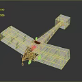 Vintage Biplane Airplane With White Wings Orange Frame And Open Cockpit Design