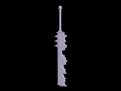Serrated Blade Weapon 3D Model Design With Sharp Edges And Decorative Spikes 3d model