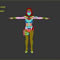 Woman In Black Tight Outfit With Mask And Tactical Belt Pouch Arms Outstretched