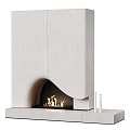 Simple stone fireplace stove 3d model