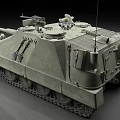Military Tank Camouflage Painted Exterior With Tracks Cannon And Top Equipment