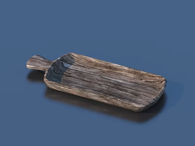 Wooden Cutting Board With Handle Natural Wood Grain Essential Kitchen Tool For Home Cooking 3d model